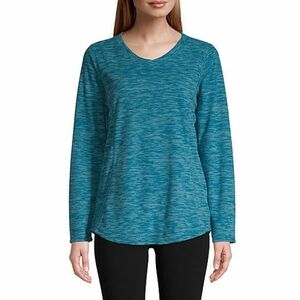 St. John's Bay Teal Long Sleeve Top